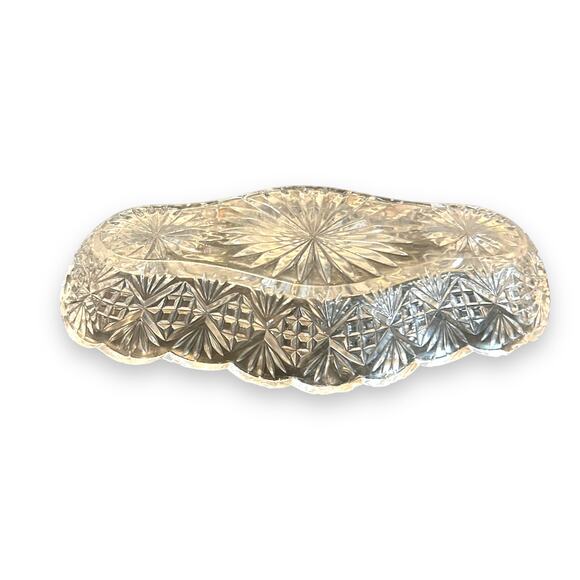 Antique Crystal Candy Celery Dish - Picture 4 of 4